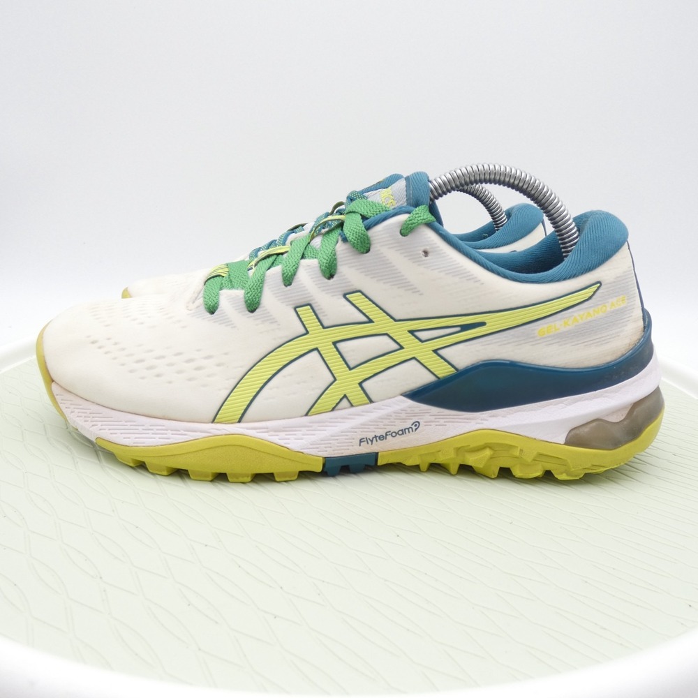Asics Gel Kayano 1111A209 Men's 9 Running Shoes White Yellow Athletic Sneakers
